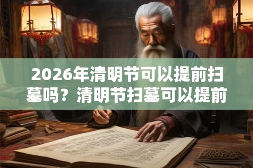 2026年清明节可以提前扫墓吗？清明节扫墓可以提前多少天？