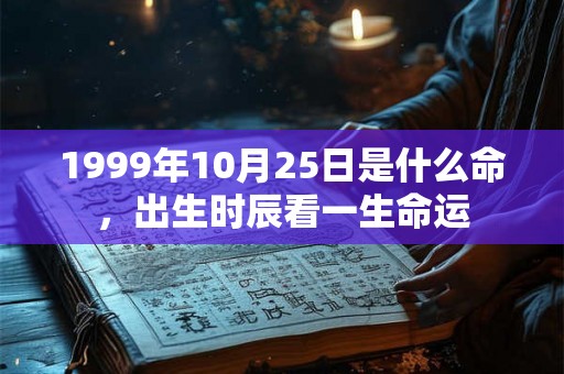 1999年10月25日是什么命，出生时辰看一生命运