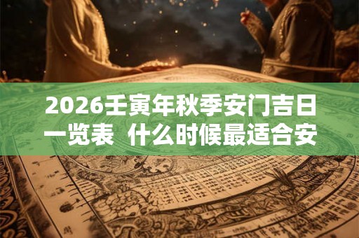 2026壬寅年秋季安门吉日一览表  什么时候最适合安门