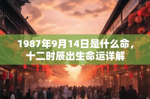 1987年9月14日是什么命，十二时辰出生命运详解