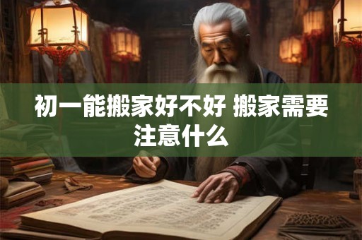初一能搬家好不好 搬家需要注意什么