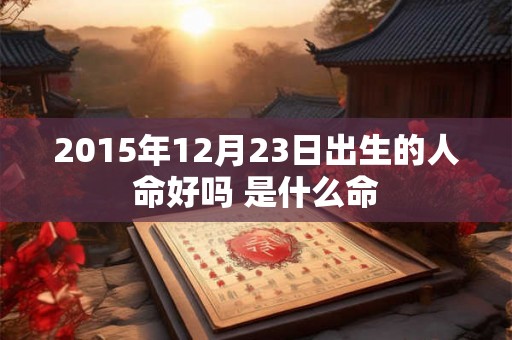 2015年12月23日出生的人命好吗 是什么命 2015年12月23日出生的人命好吗 是什么命