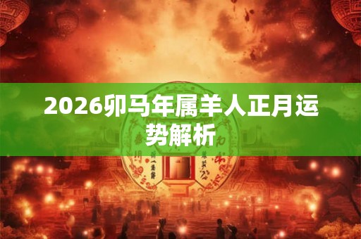 2026卯马年属羊人正月运势解析