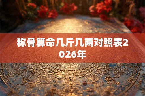 称骨算命几斤几两对照表2026年