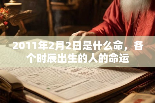 2011年2月2日是什么命,各个时辰出生的人的命运 2011年2月2日是什么命,各个时辰出生的人的命运