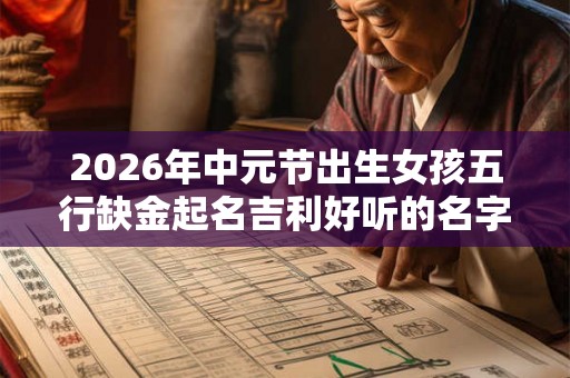 2026年中元节出生女孩五行缺金起名吉利好听的名字