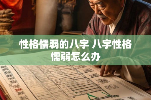 性格懦弱的八字 八字性格懦弱怎么办