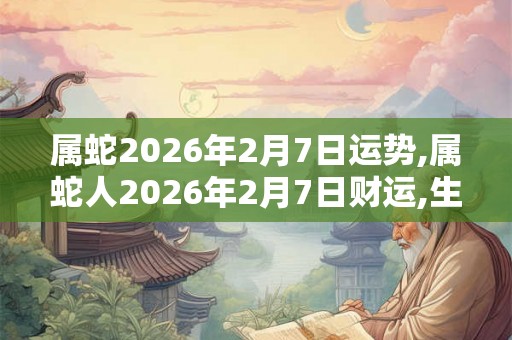 属蛇2026年2月7日运势,属蛇人2026年2月7日财运,生肖蛇2026年2月7日运势