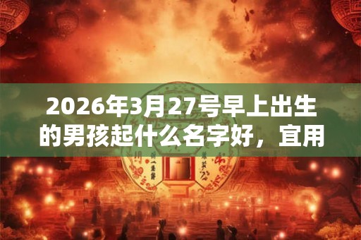 2026年3月27号早上出生的男孩起什么名字好，宜用哪些名字呢？