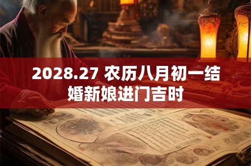 2028.27 农历八月初一结婚新娘进门吉时