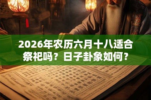 2026年农历六月十八适合祭祀吗？日子卦象如何？