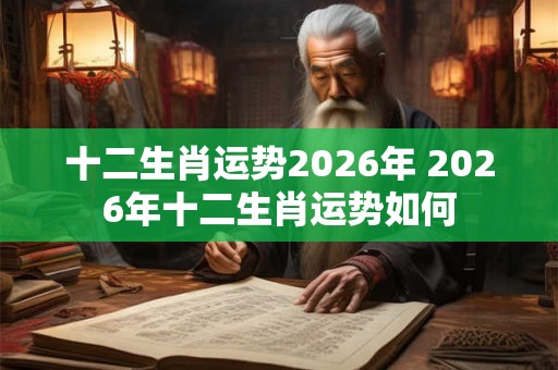 十二生肖运势2026年 2026年十二生肖运势如何