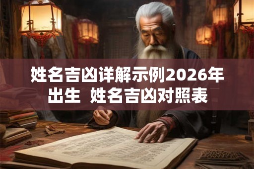 姓名吉凶详解示例2026年出生 姓名吉凶对照表 姓名吉凶详解示例2026年出生 姓名吉凶对照表