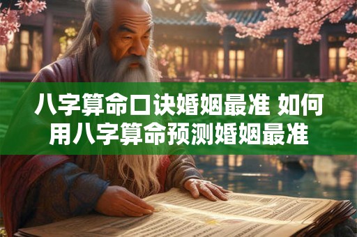 八字算命口诀婚姻最准 如何用八字算命预测婚姻最准