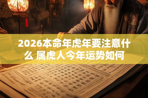 2026本命年虎年要注意什么 属虎人今年运势如何