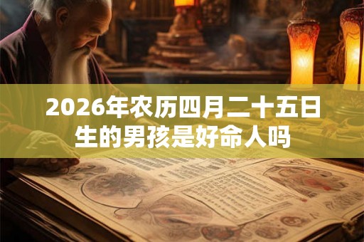 2026年农历四月二十五日生的男孩是好命人吗 2026年农历四月二十五日生的男孩是好命人吗