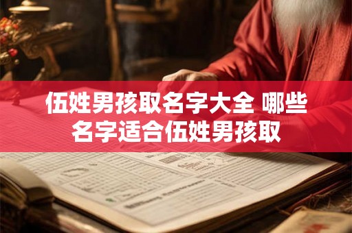 伍姓男孩取名字大全 哪些名字适合伍姓男孩取