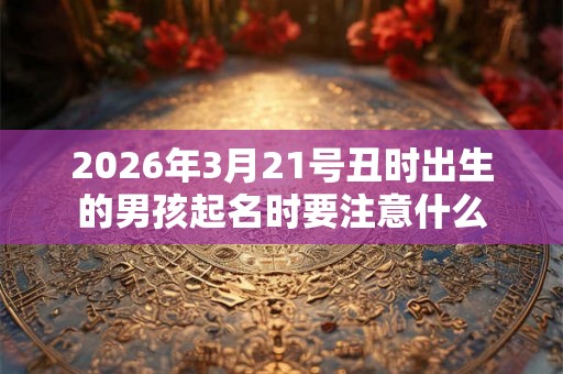 2026年3月21号丑时出生的男孩起名时要注意什么