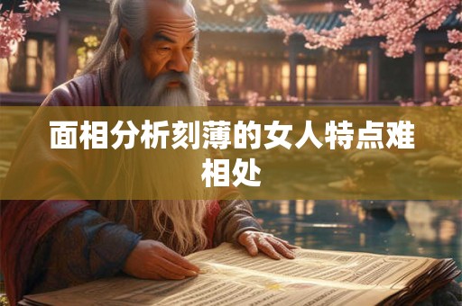 面相分析刻薄的女人特点难相处