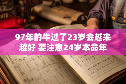 97年的牛过了23岁会越来越好 要注意24岁本命年