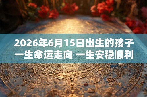 2026年6月15日出生的孩子一生命运走向 一生安稳顺利平安健康