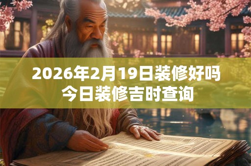 2026年2月19日装修好吗 今日装修吉时查询