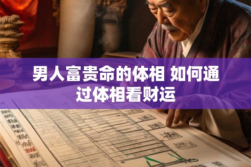 男人富贵命的体相 如何通过体相看财运