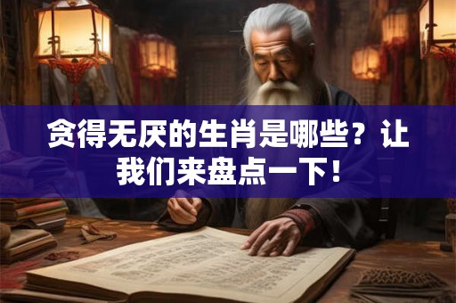 贪得无厌的生肖是哪些？让我们来盘点一下！