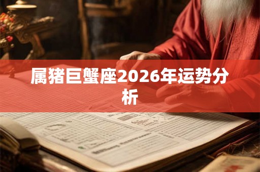 属猪巨蟹座2026年运势分析