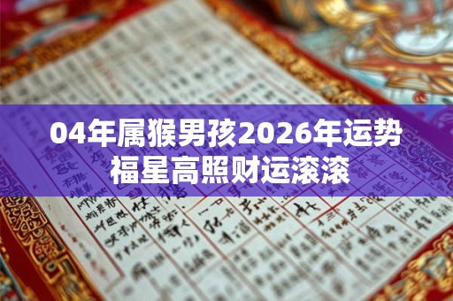 04年属猴男孩2026年运势 福星高照财运滚滚
