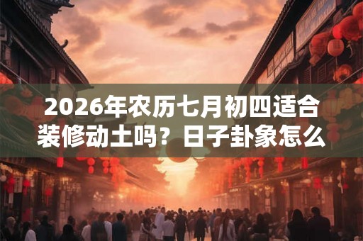 2026年农历七月初四适合装修动土吗？日子卦象怎么样？