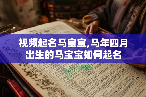 视频起名马宝宝,马年四月出生的马宝宝如何起名