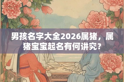 男孩名字大全2026属猪,属猪宝宝起名有何讲究? 男孩名字大全2026属猪,属猪宝宝起名有何讲究?