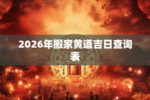 2026年搬家黄道吉日查询表