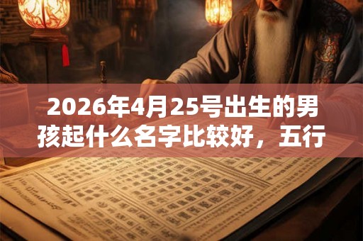 2026年4月25号出生的男孩起什么名字比较好，五行属什么