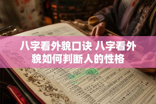 八字看外貌口诀 八字看外貌如何判断人的性格 八字看外貌口诀 八字看外貌如何判断人的性格