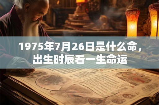 1975年7月26日是什么命，出生时辰看一生命运