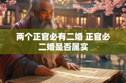 两个正官必有二婚 正官必二婚是否属实