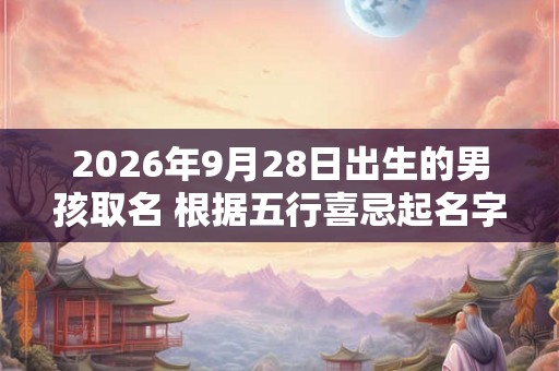 2026年9月28日出生的男孩取名 根据五行喜忌起名字