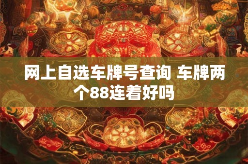 网上自选车牌号查询 车牌两个88连着好吗 网上自选车牌号查询 车牌两个88连着好吗