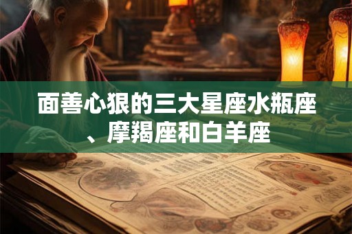 面善心狠的三大星座水瓶座、摩羯座和白羊座