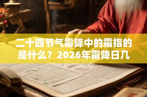 二十四节气霜降中的霜指的是什么？2026年霜降日几点几分是霜降时辰？