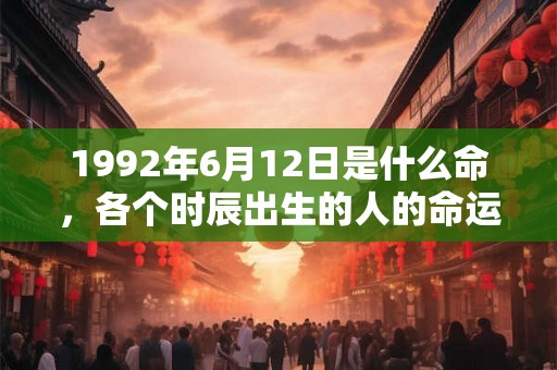 1992年6月12日是什么命，各个时辰出生的人的命运