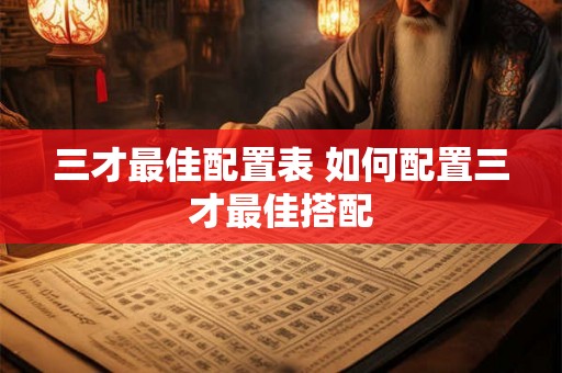 三才最佳配置表 如何配置三才最佳搭配