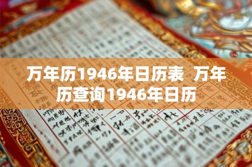 万年历1946年日历表  万年历查询1946年日历
