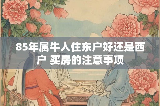 85年属牛人住东户好还是西户 买房的注意事项