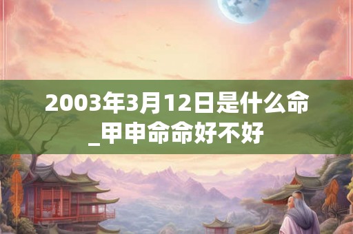 2003年3月12日是什么命_甲申命命好不好