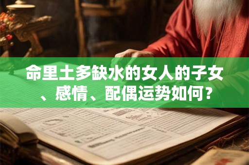 命里土多缺水的女人的子女、感情、配偶运势如何? 命里土多缺水的女人的子女、感情、配偶运势如何?