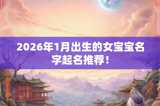 2026年1月出生的女宝宝名字起名推荐！