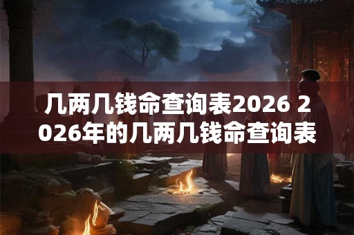 几两几钱命查询表2026 2026年的几两几钱命查询表是什么